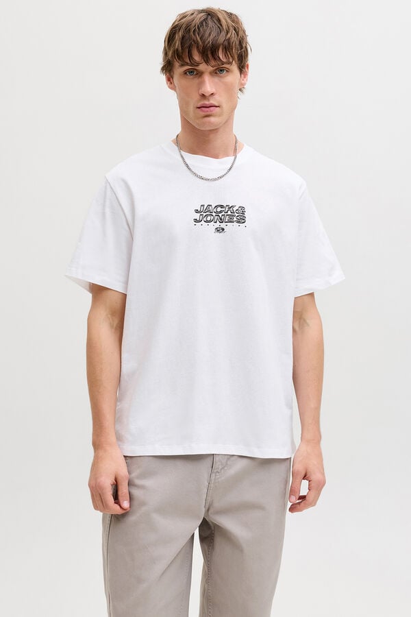 Jack & Jones T-shirt b&aacute;sica manga curta branco