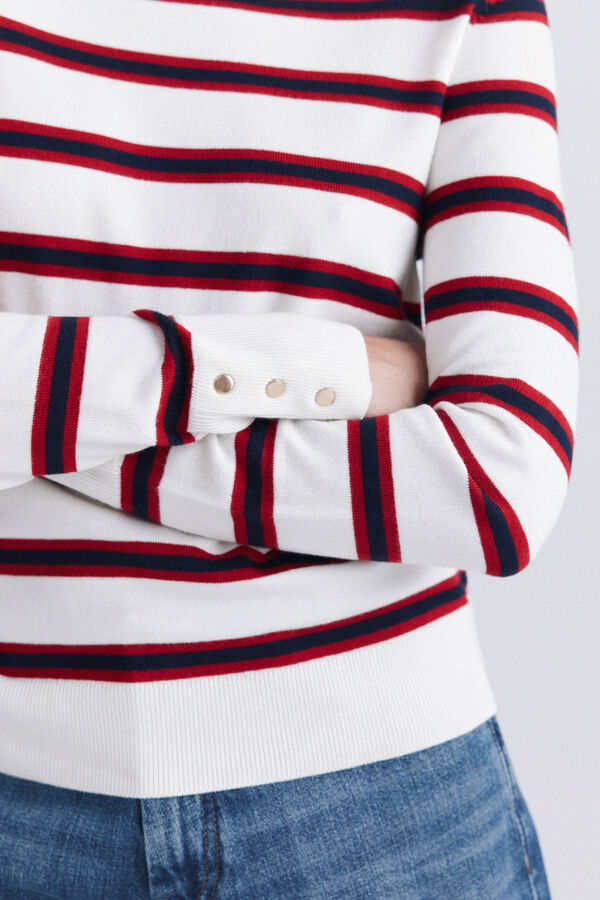 Springfield Camisola b&aacute;sica fina com bot&otilde;es azul