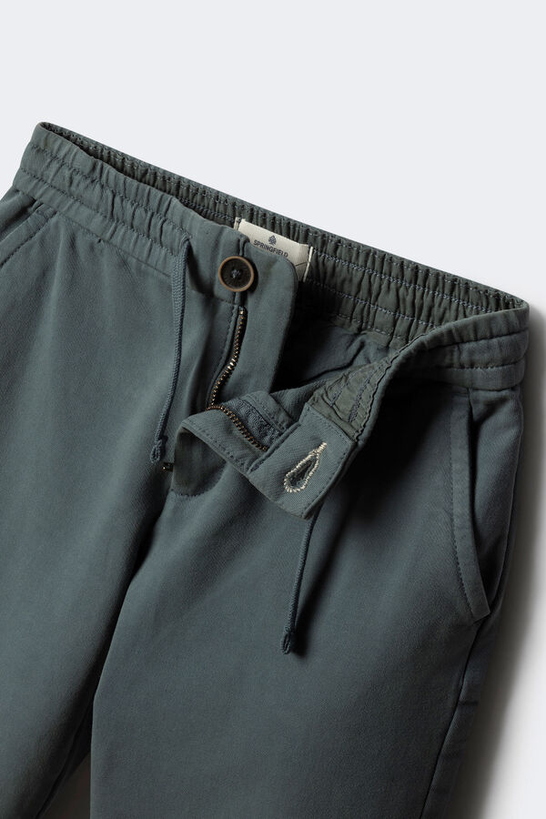 Springfield Kids Calças calças chino confortáveis ​​e justas para meninos azul