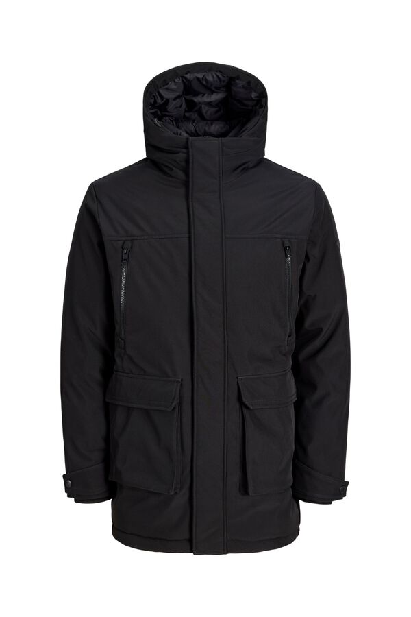 Jack & Jones Parka comprida 100% poli&eacute;ster preto