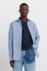 Springfield Camisa oxford vichy n&atilde;o engoma azul