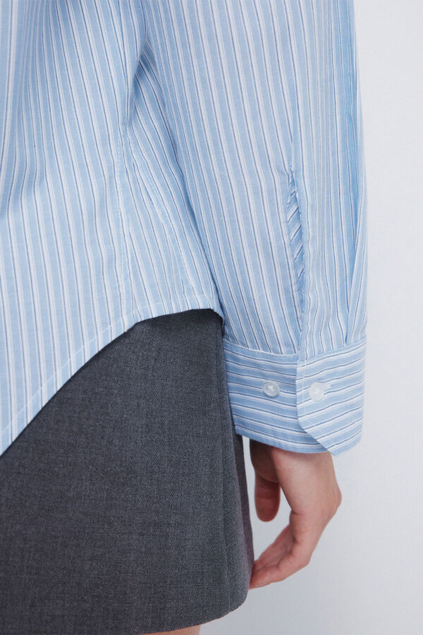 Springfield Camisa oversized com bolso de remendo azul