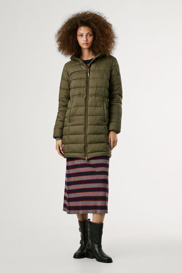 Pepe Jeans Jaqueta longa acolchoada de plumas Caqui escuro