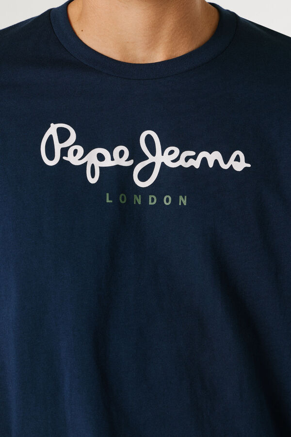 Pepe Jeans T-shirt de manga comprida com logo azul