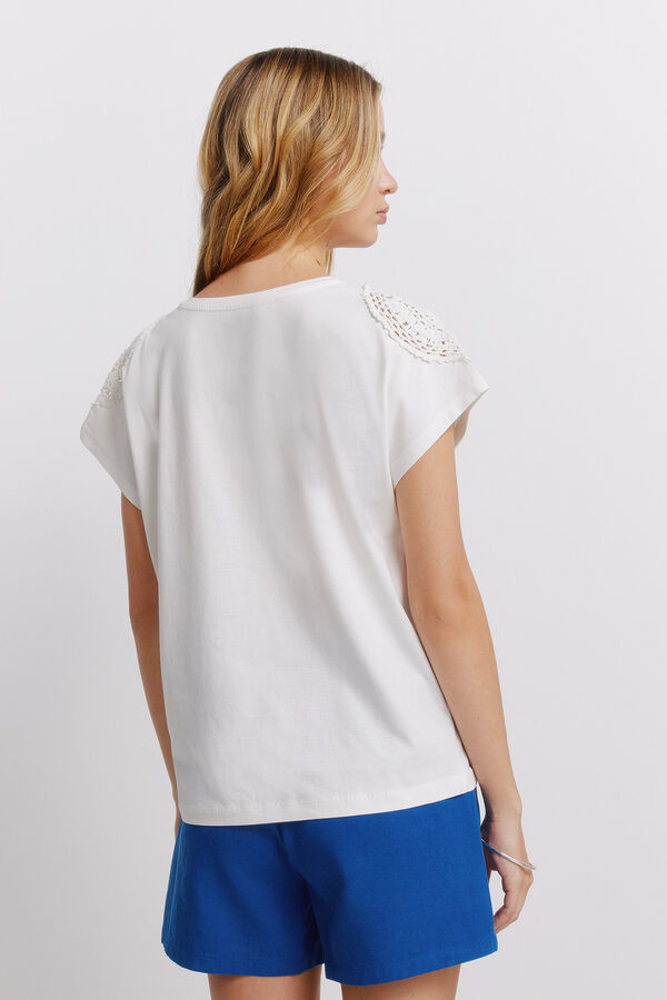 Springfield T-shirt crochet ombros branco