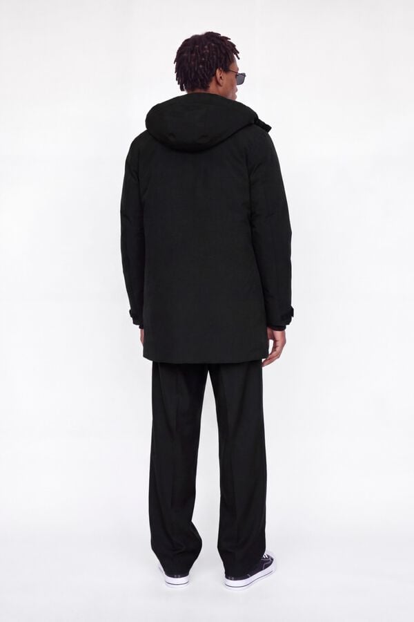 Jack & Jones Parka imperme&aacute;vel com capuz preto