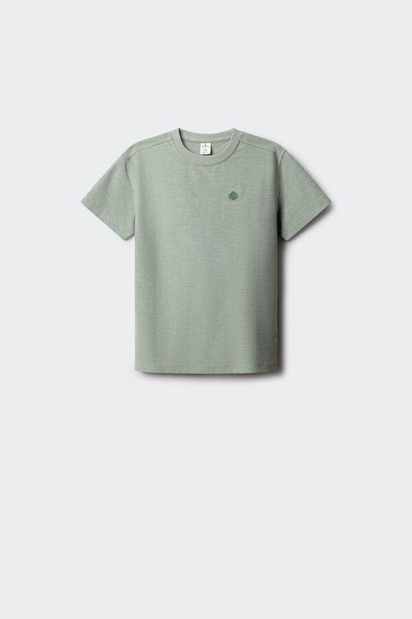 Springfield Kids T-shirt de manga curta em oxford para menino verde