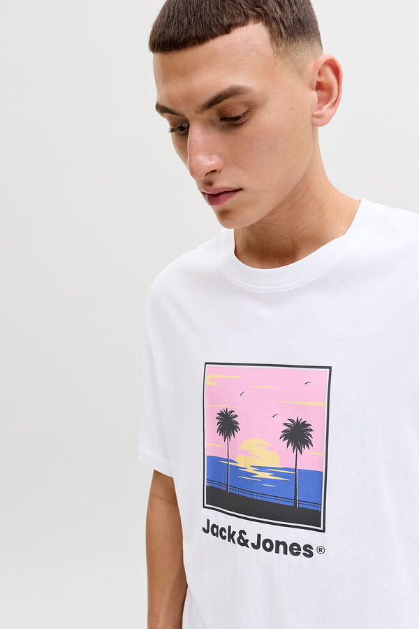 Jack & Jones T-shirt manga curta em algod&atilde;o branco