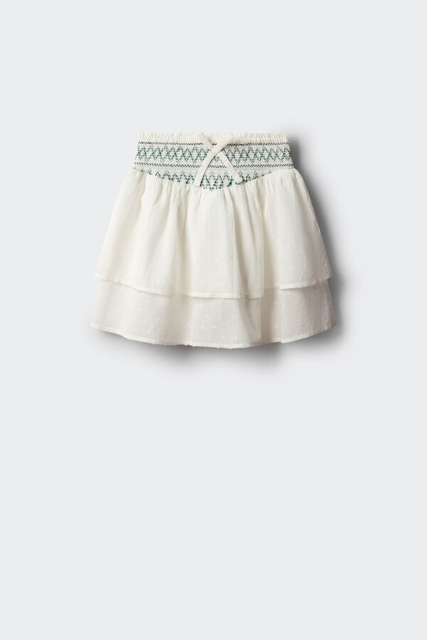 Springfield Kids Falda bordados ni&ntilde;a marfil