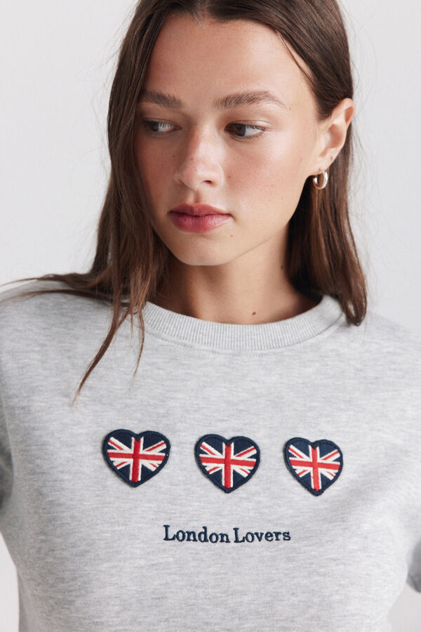 Springfield Sweatshirt "united kingdom" cinzento