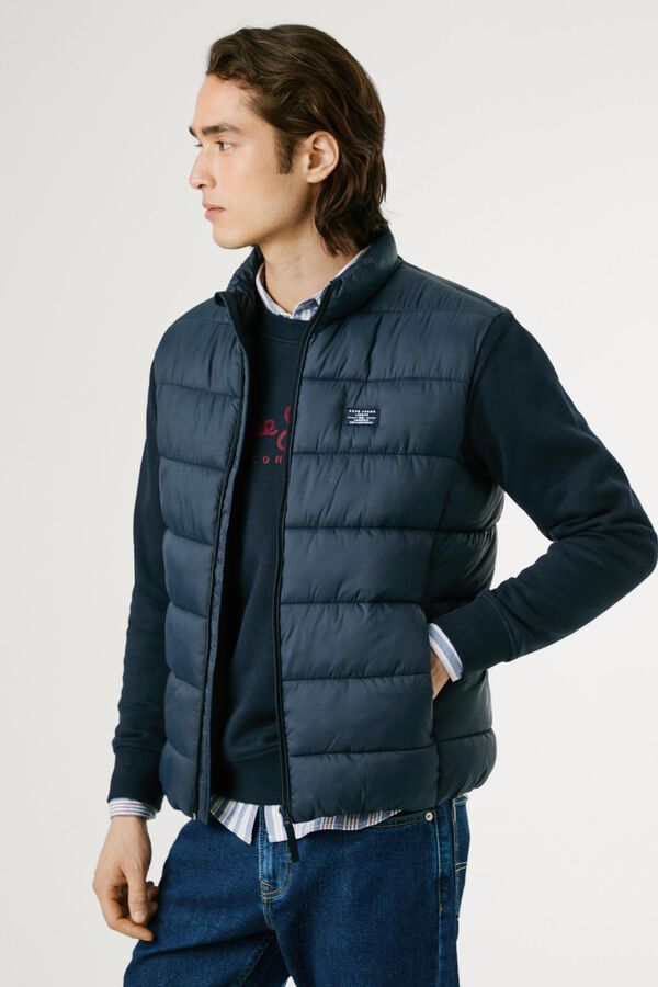Pepe Jeans Colete acolchoado com fecho de zíper azul