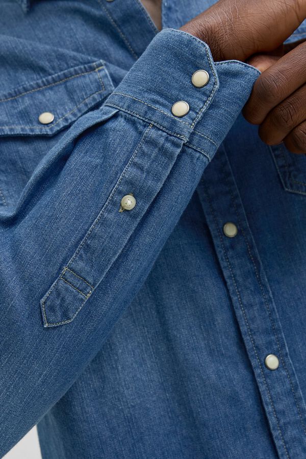 Jack & Jones Camisa de ganga regular azul