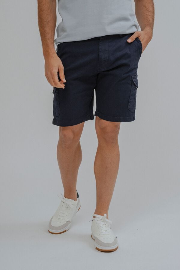 Celopman Bermuda chino cargo azul