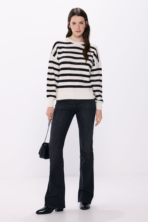 Springfield Striped crystals jumper natural