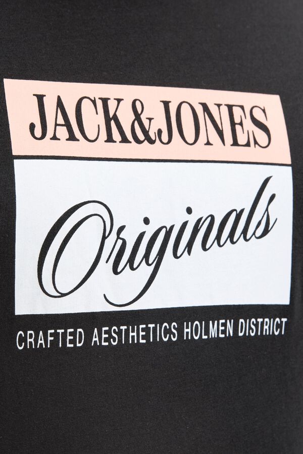 Jack & Jones PLUS T-shirt estampada de manga curta preto