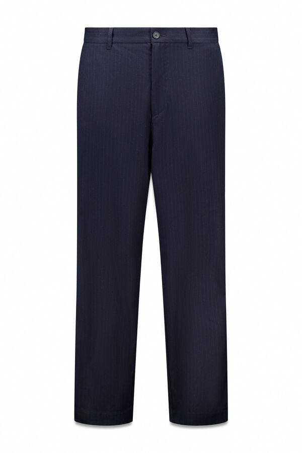 Springfield Calça de riscas reto azul