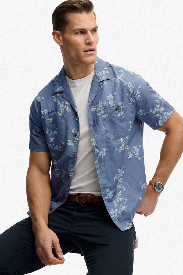 Superdry Camisa de manga curta estampada azul