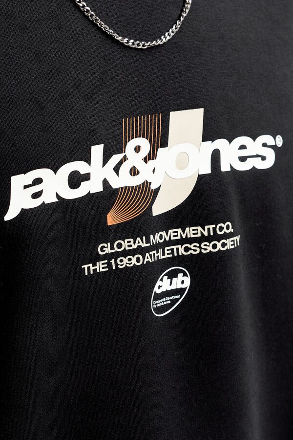 Jack & Jones Sweatshirt relaxed estampada preto