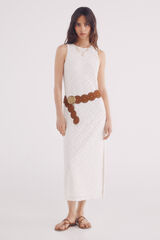 Springfield Vestido midi com estrutura floral em formato de diamante bege