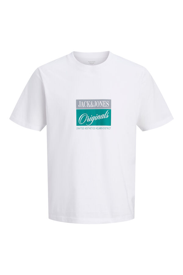 Jack & Jones PLUS T-shirt estampada de manga curta branco