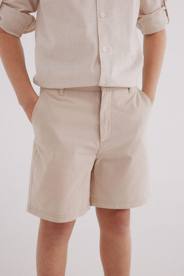 Springfield Kids Shorts xadrez de menino bege