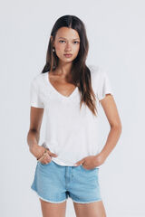 Springfield T-shirt decote crochet estampado