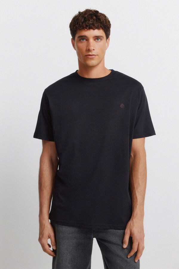 Springfield T-shirt b&aacute;sica com logo Springfield preto