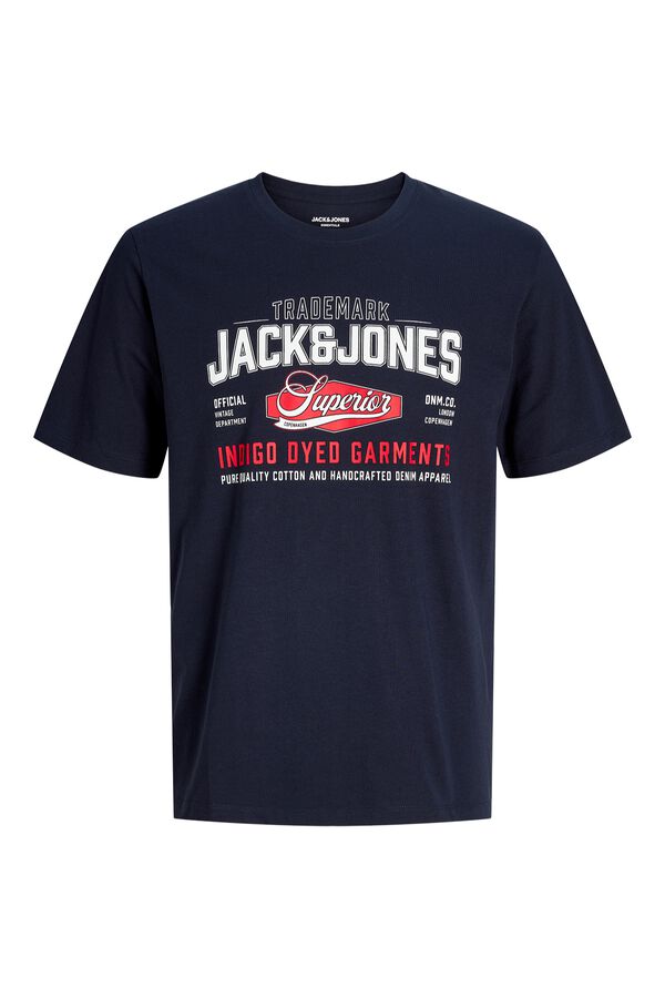 Jack & Jones PLUS T-shirt de manga curta estampada azul