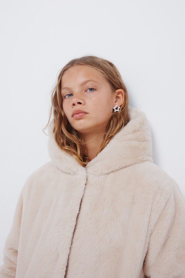 Springfield Kids sobretudo de pele de menina castanho