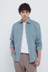 Springfield Camisa de micro veludo cotel&ecirc; verde