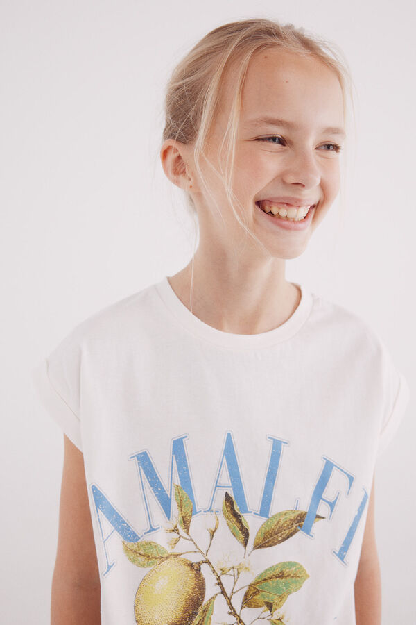Springfield Kids Camiseta feminina Amalfi branco