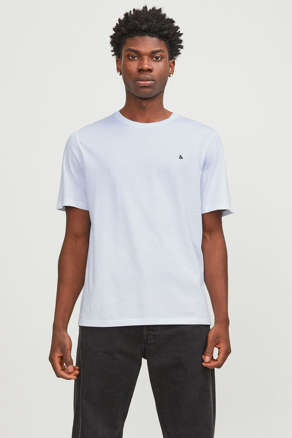 Jack & Jones T-shirt b&aacute;sica regular fit branco