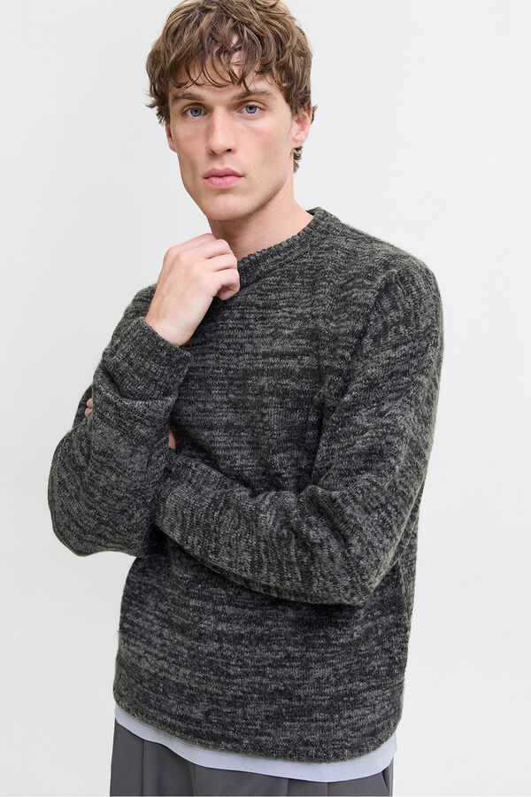Jack & Jones Camisola básico de malha cinzento
