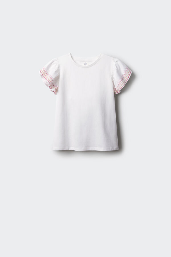 Springfield Kids T-shirt com folhos para menina branco