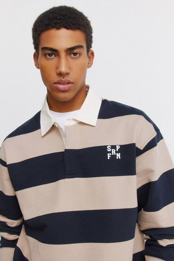 Springfield Polo rugby manga comprida riscas azul