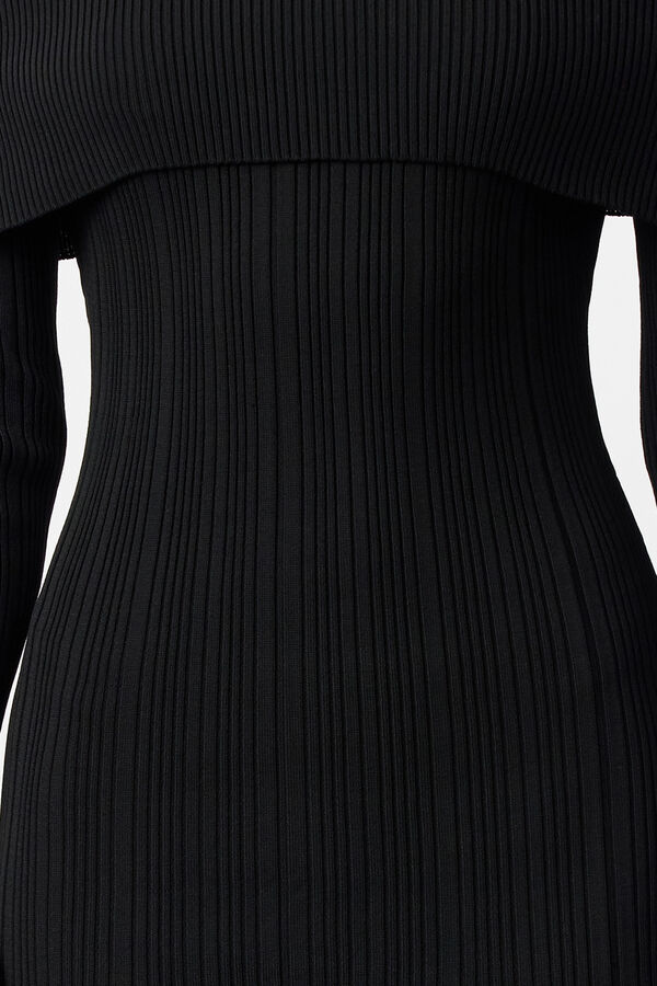 Trendyol Vestido midi ombros descobertos preto