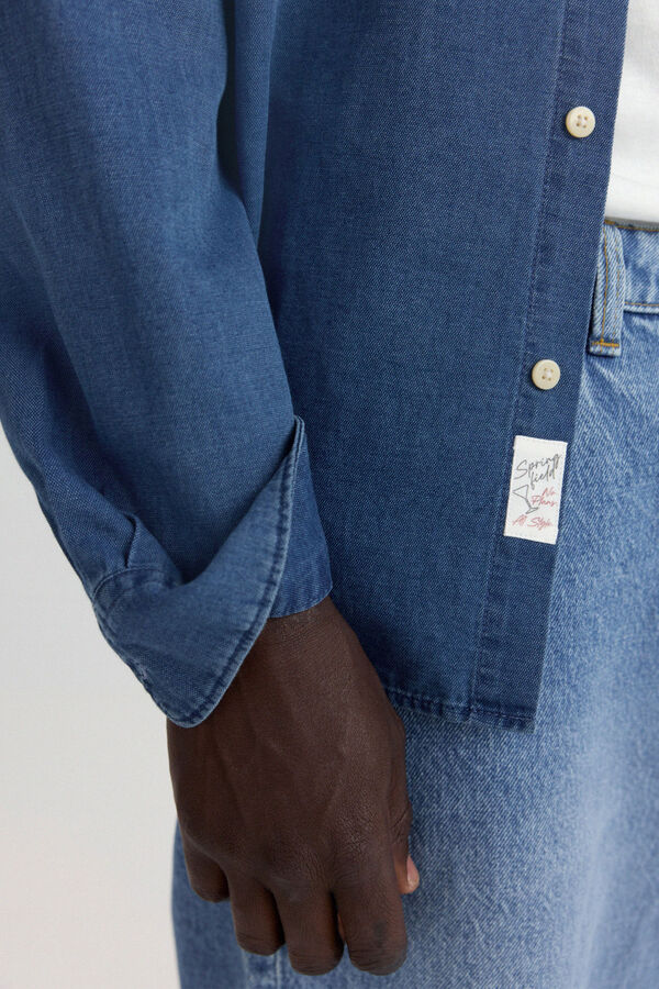 Springfield Camisa oxford de ganga azul