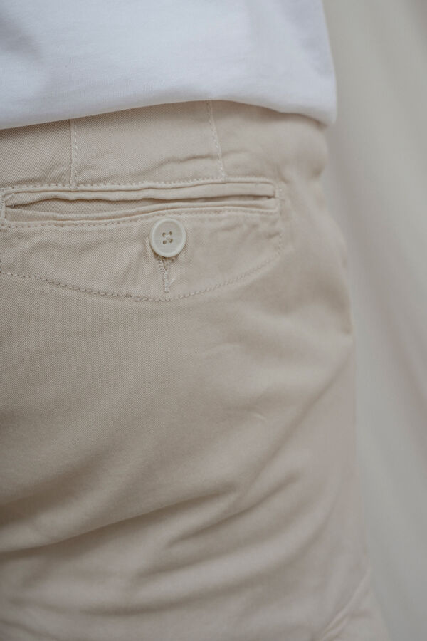 Celopman Cal&ccedil;as chino cargo bege