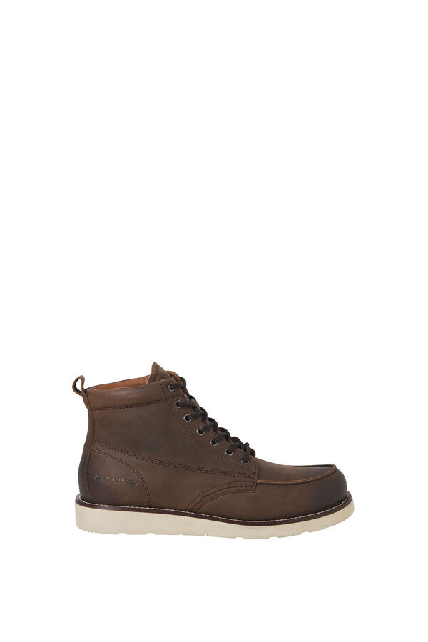 Jack & Jones Botins de couro com sola de borracha castanho