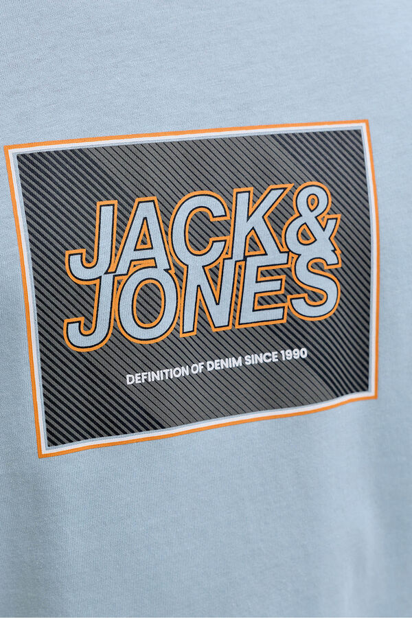 Jack & Jones Camiseta b&aacute;sica com logo azul