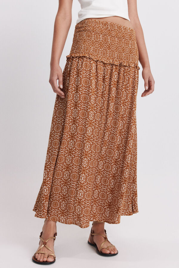 Springfield Smock waist long skirt red