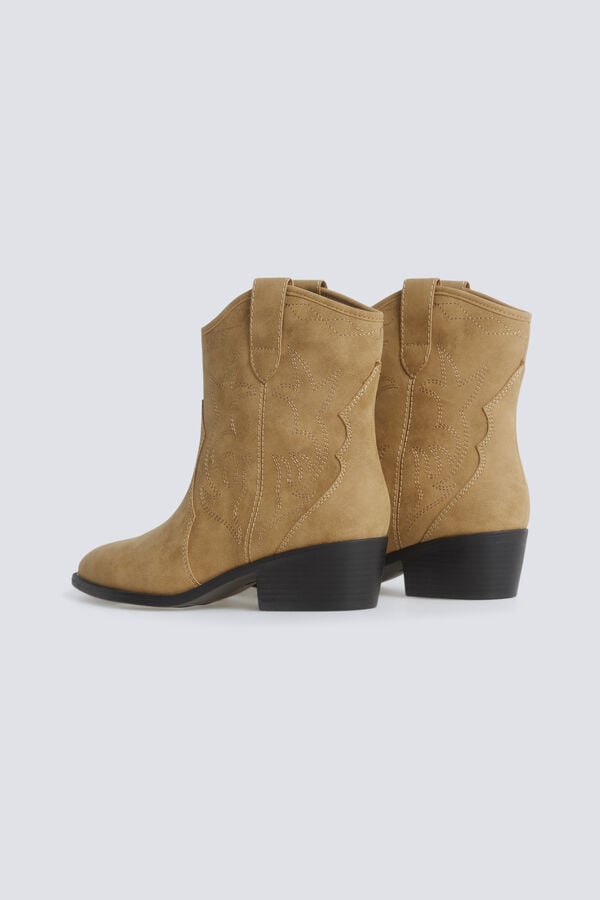 Springfield Botas cowboy efeito camur&ccedil;a bege