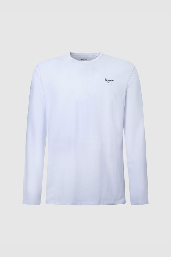Pepe Jeans Camiseta Slim Fit Manga Longa branco