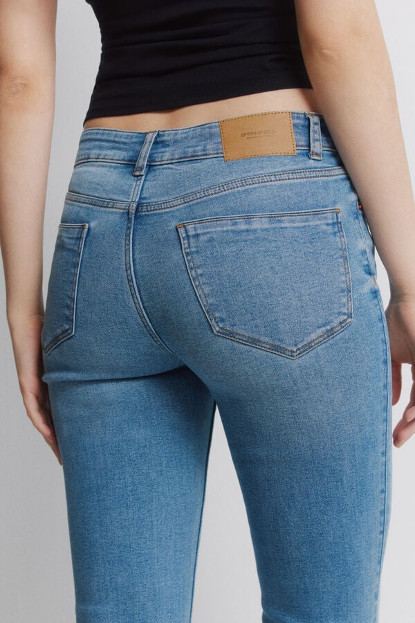 Springfield Jeans cintura m&eacute;dia flare  azul