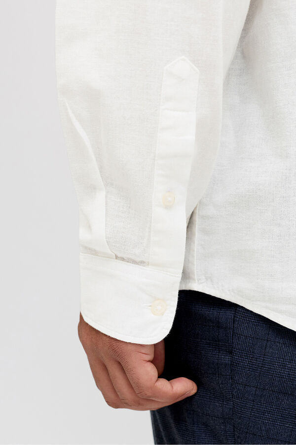 Jack & Jones PLUS Camisa manga comprida em linho branco