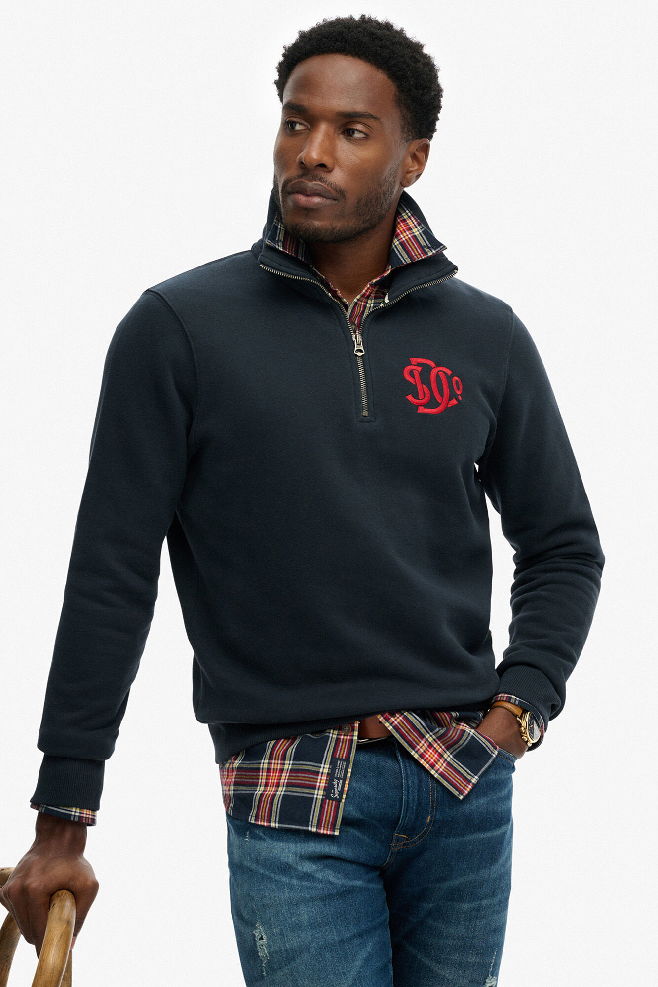 Superdry Sweatshirt meio fecho-&eacute;clair n&eacute;on