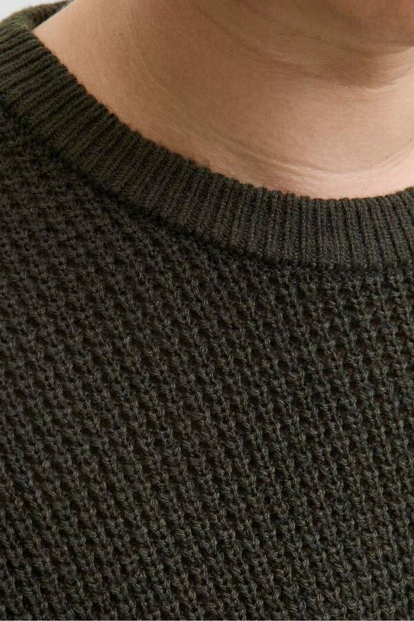 Jack & Jones PLUS Basic plain jersey-knit jumper green