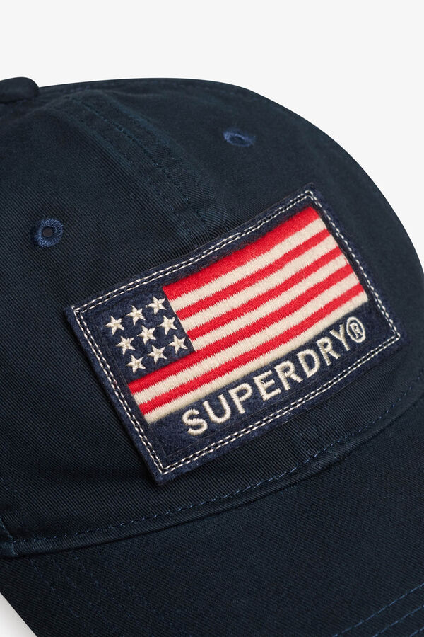 Superdry O bon&eacute; de beisebol remendado azul