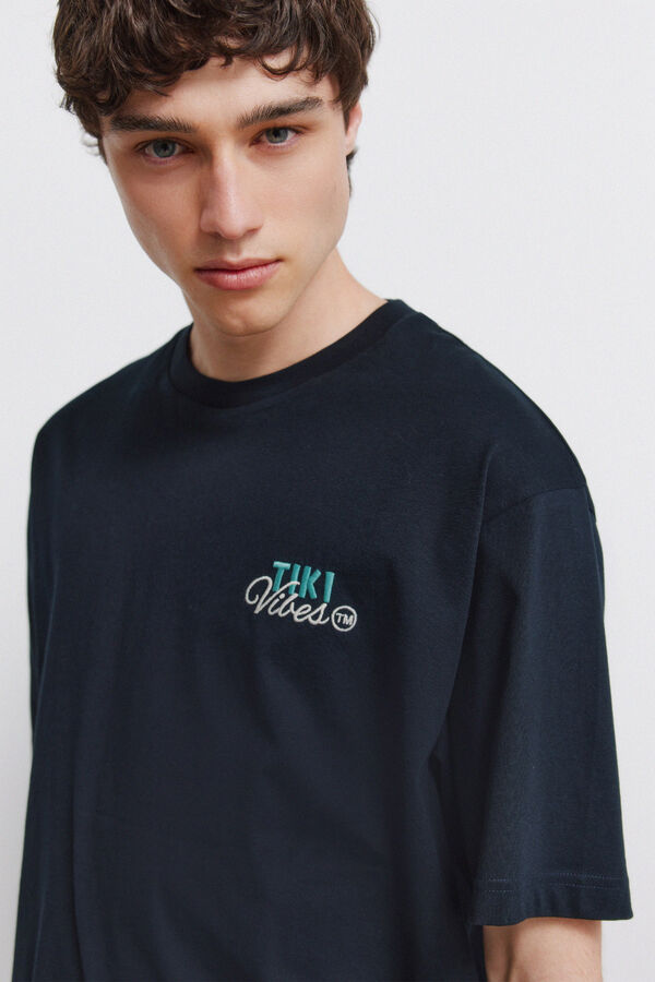 Springfield T-shirt tiki vibes azul