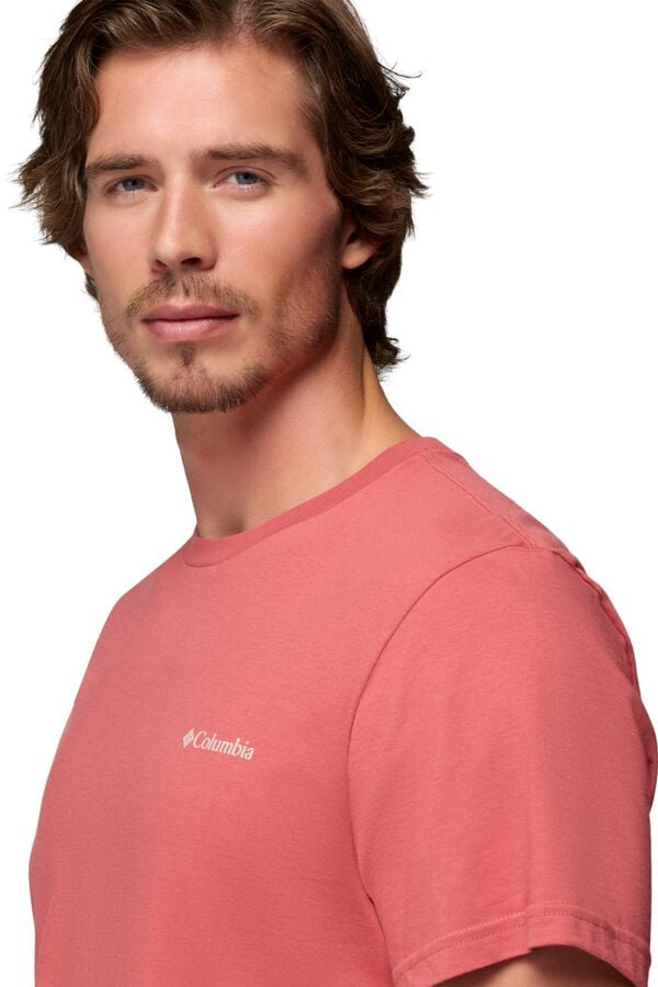 Columbia T-shirt com estampado de natureza nas costas vermelho